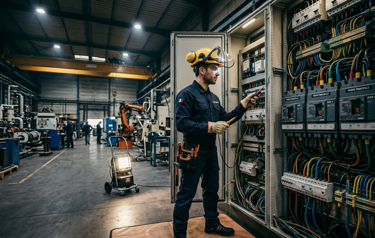 Maintenance électrique industrielle sur armoire de distribution TGBT